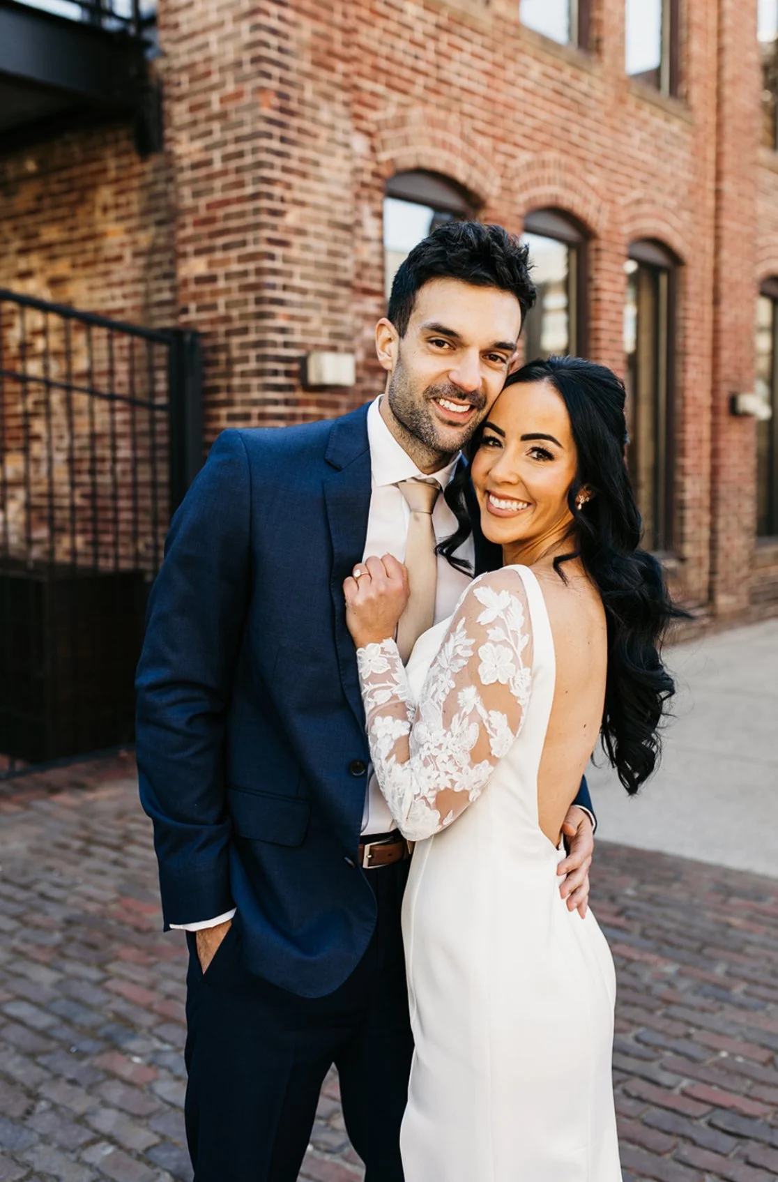 Erica and husband winter wedding in Minneapolis. Using onsite makeup services