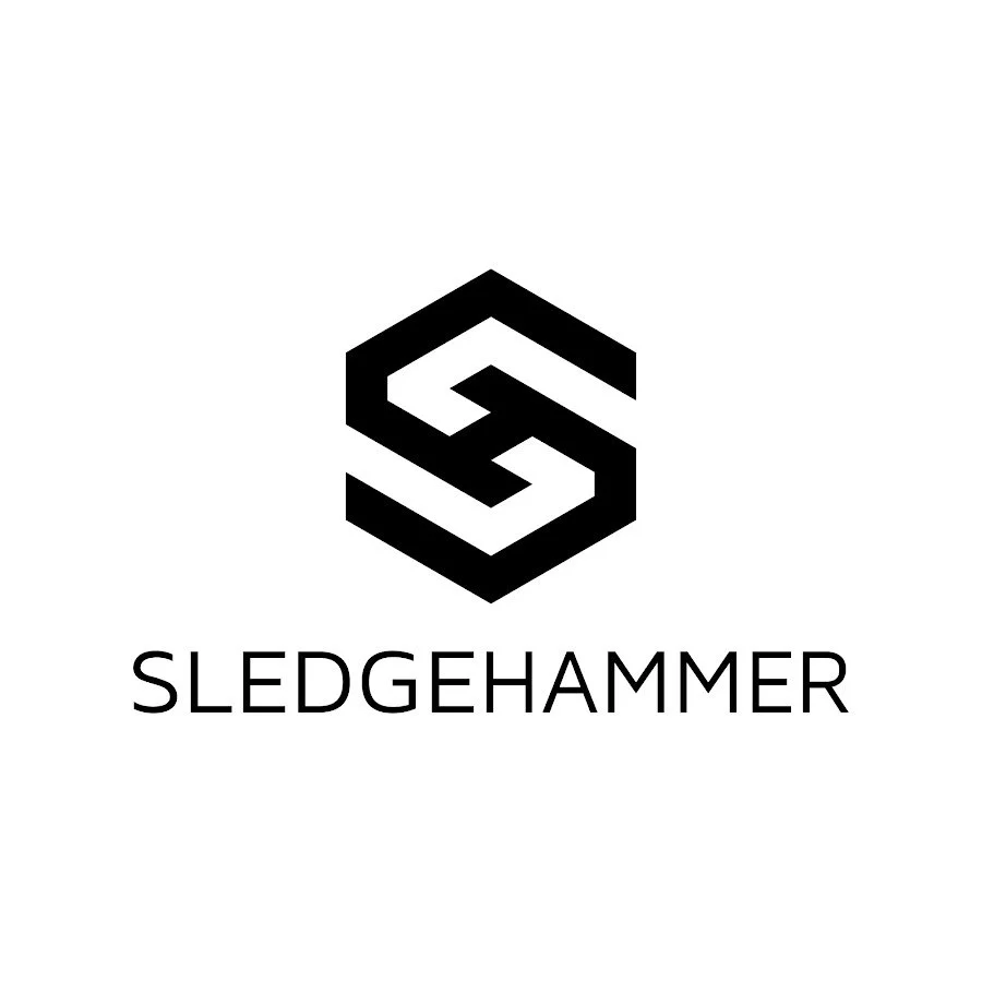 Black and white Sledgehammer logo