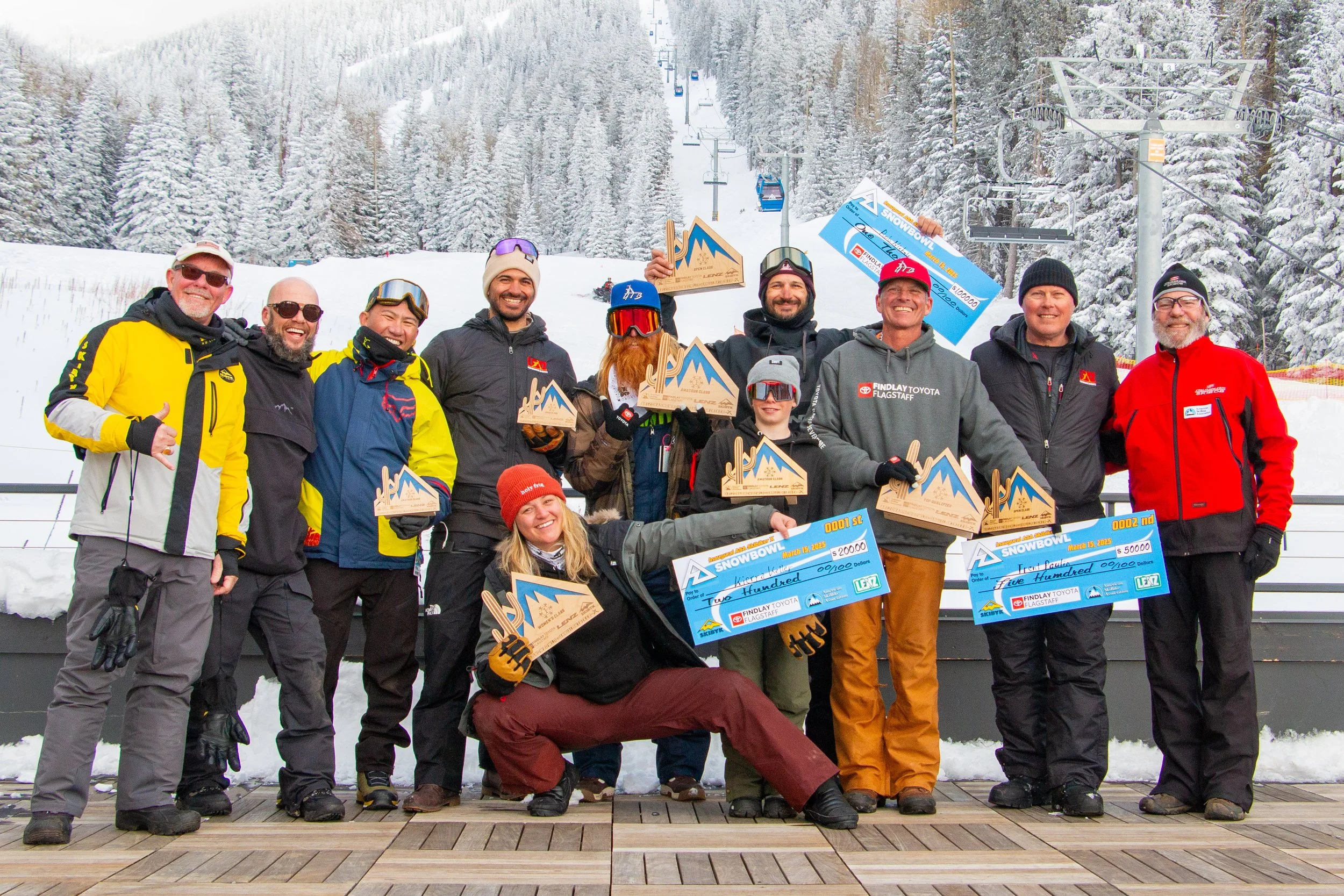 Arizona Snowbowl Race - Podium group taking a picture