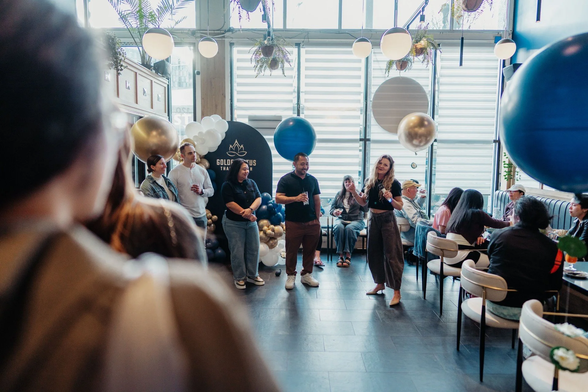 celebrating party grand opening elevated happy hour