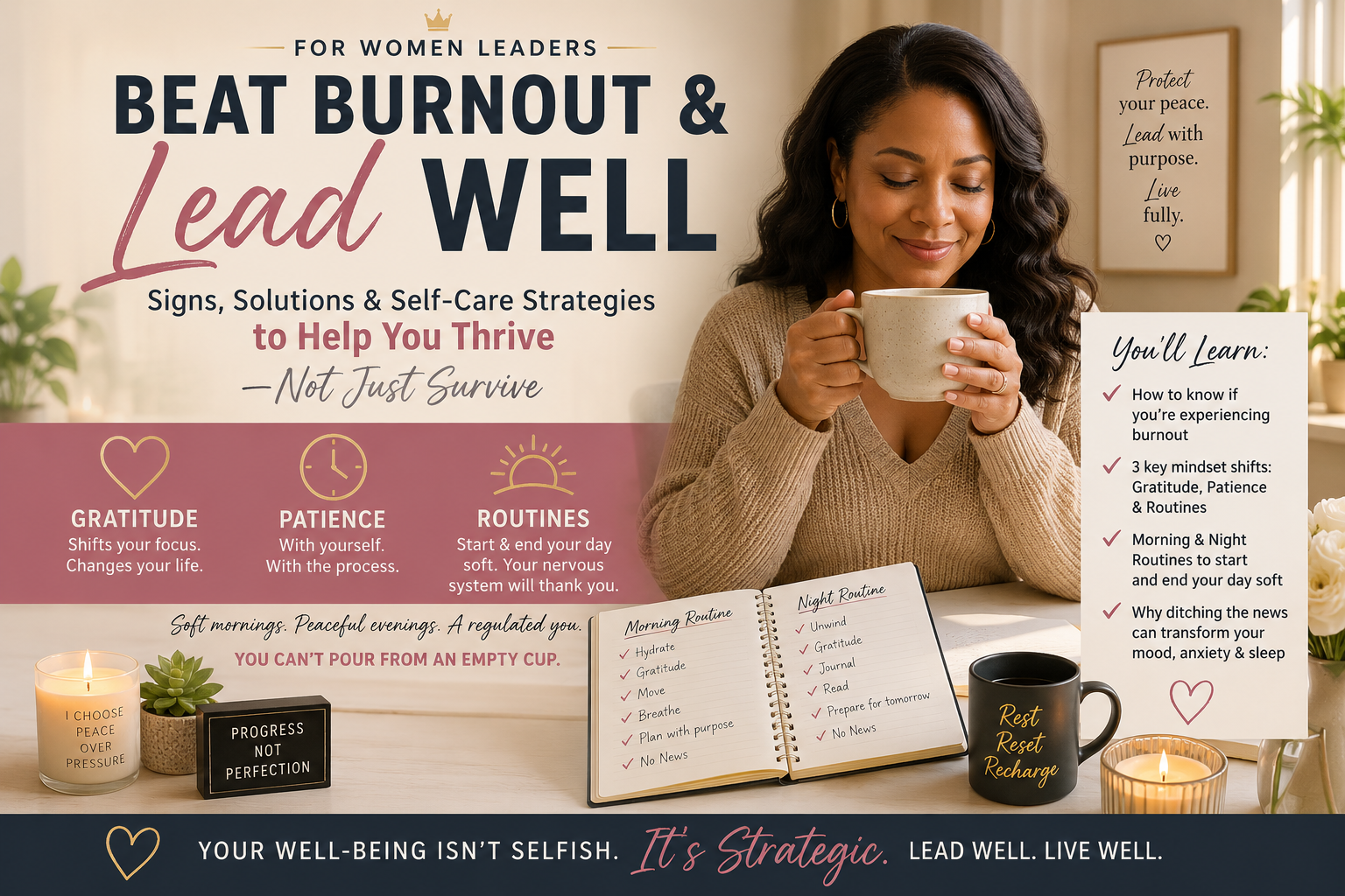 Burned Out or Just Tired?  How Women Can Recognize Burnout and Reclaim Their Peace Through Gratitude, Routines, and Patience