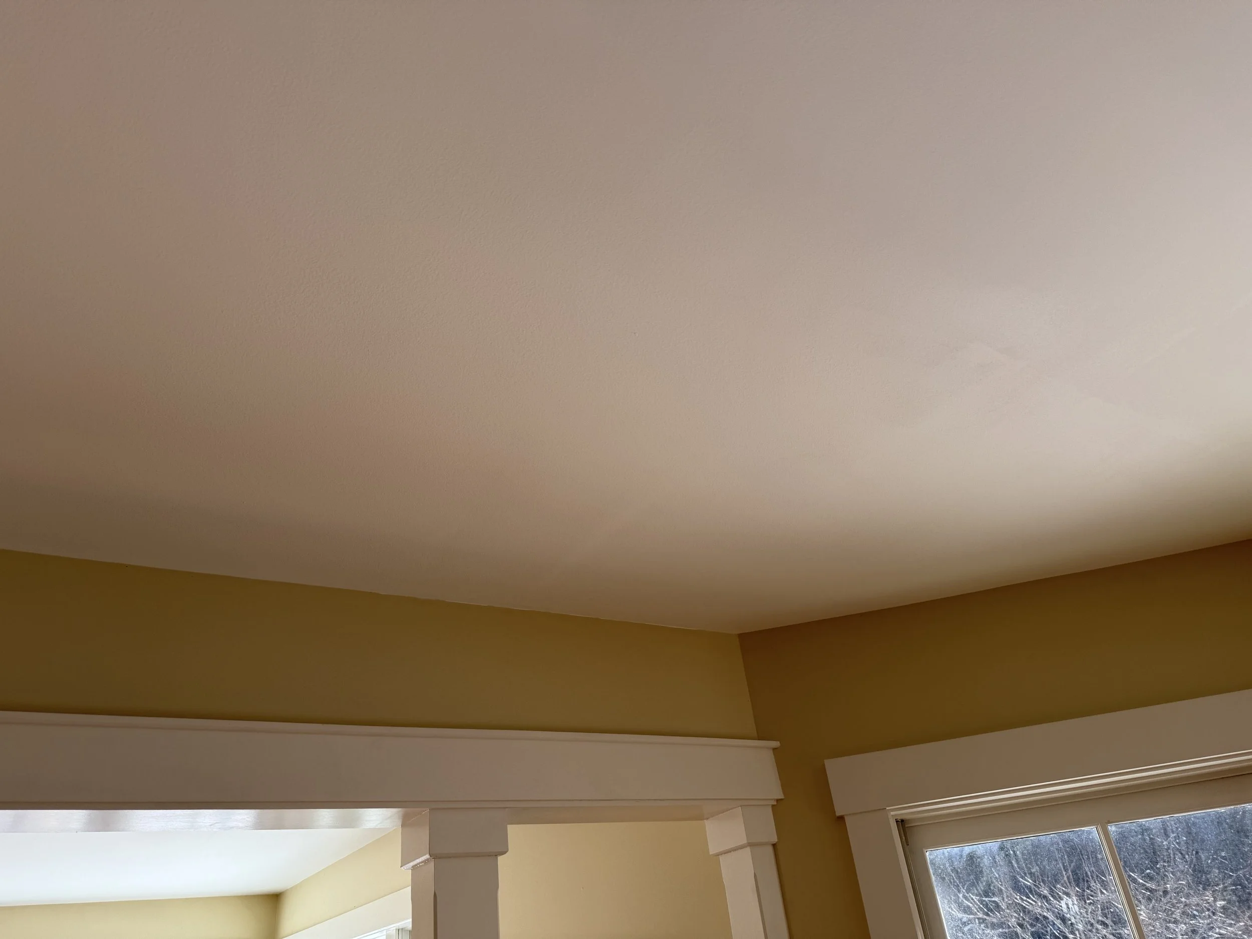 Repaired and finished sheetrock ceiling.