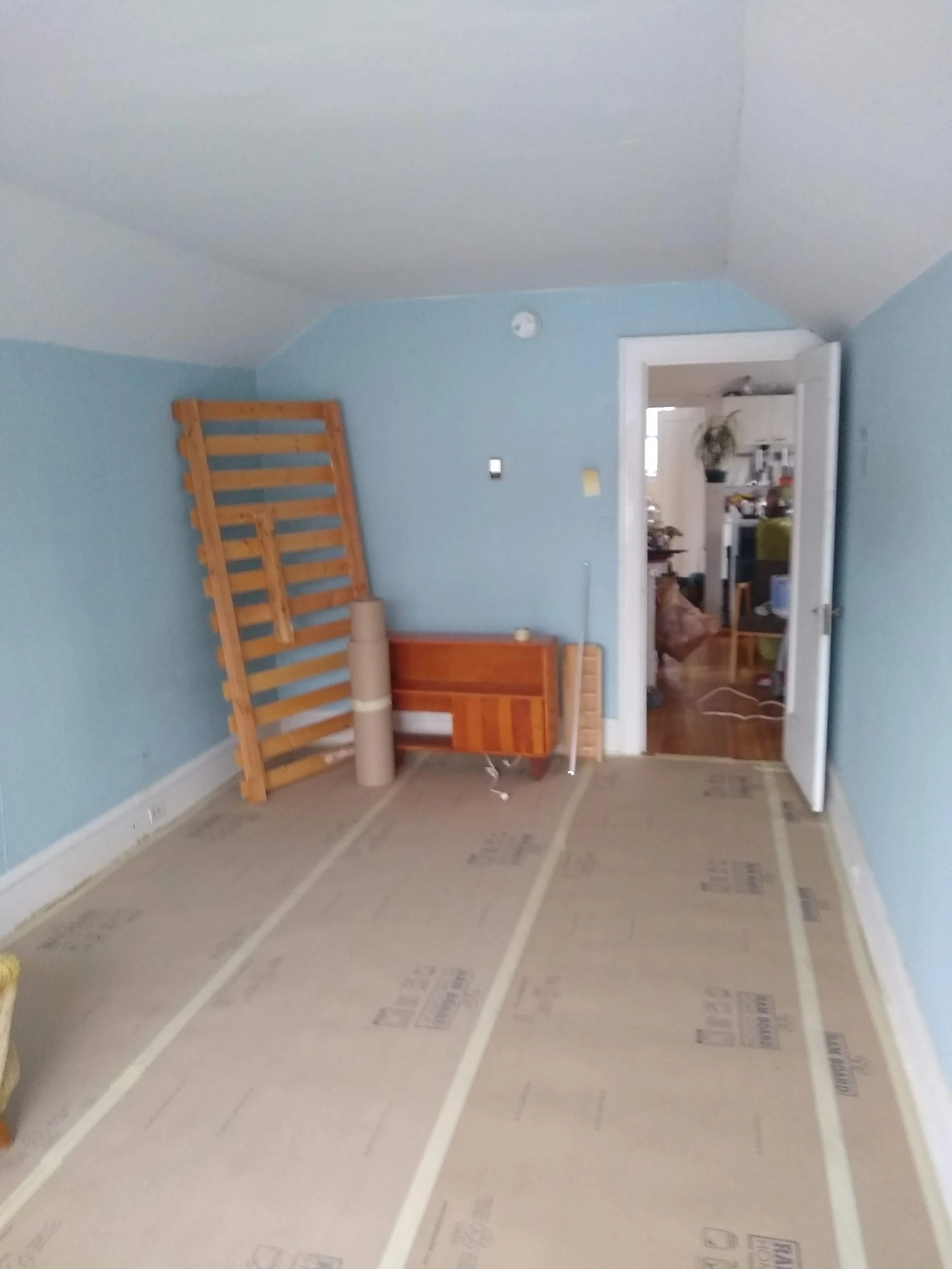 Room with floor protection installed in Williston Vermont.