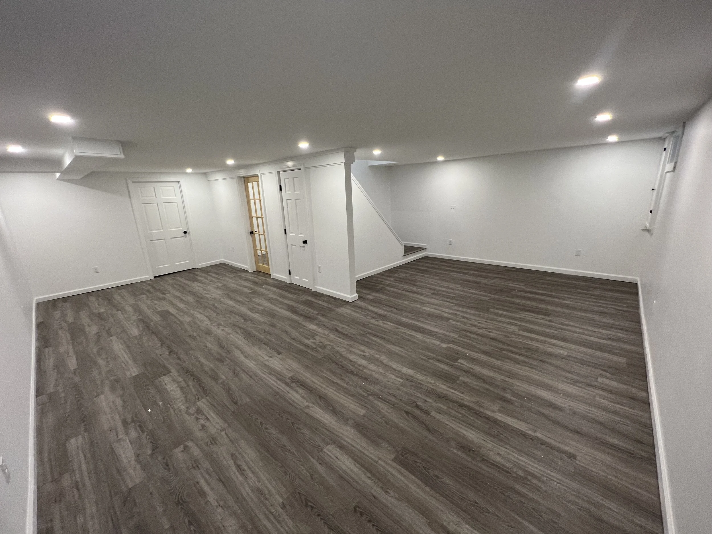 Finished basement in Essex Vermont.