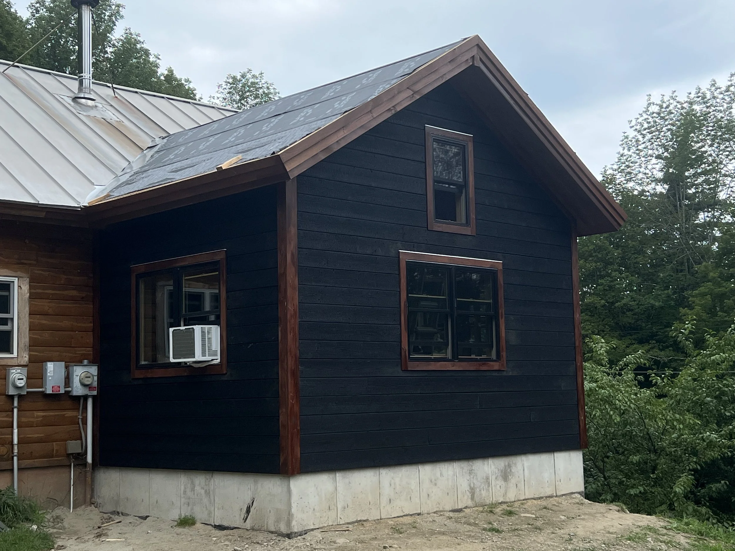 Exterior of Completed addition in Huntington Vermont.