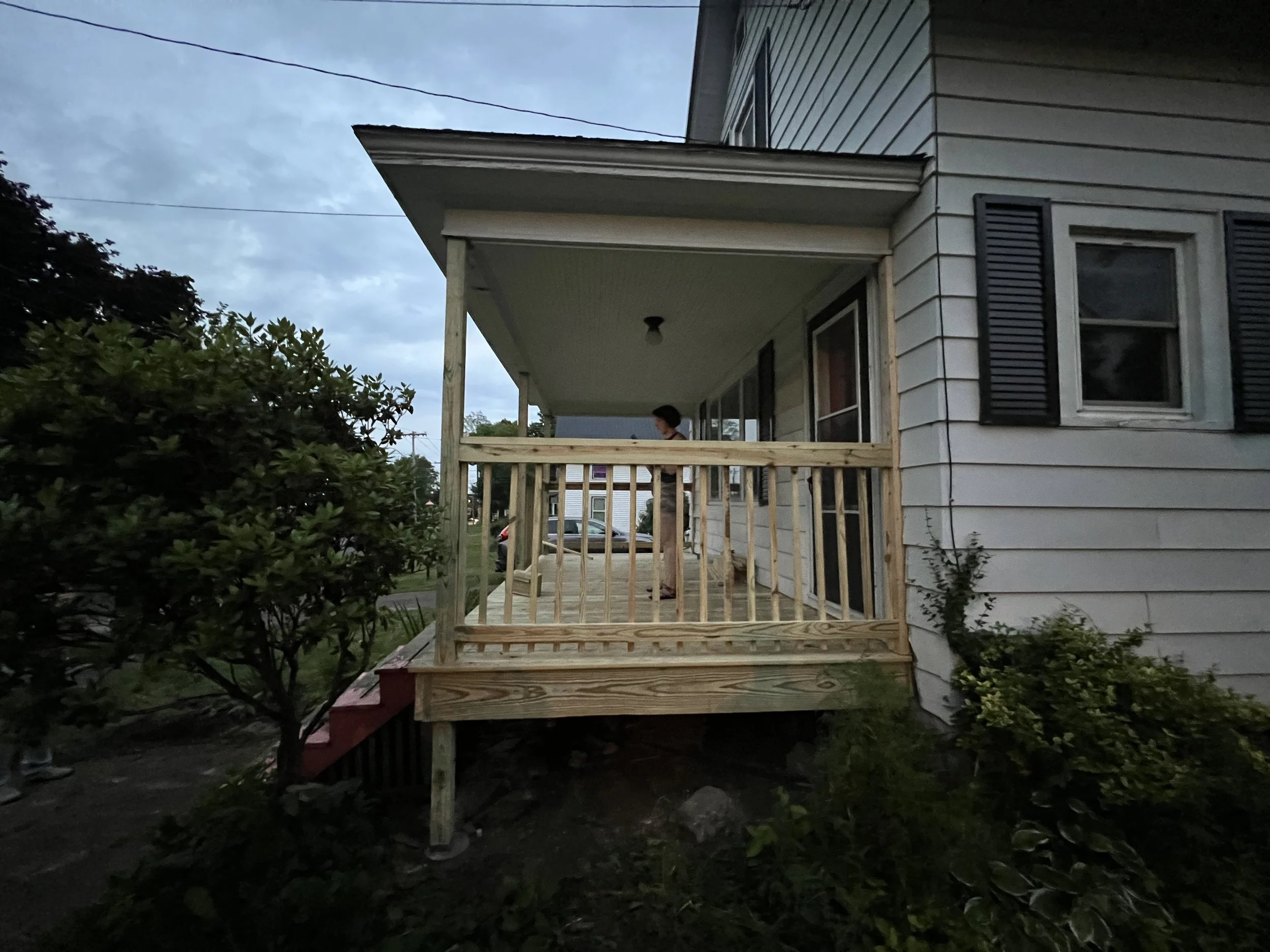 Rebuilt residential deck completed.