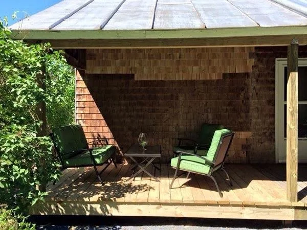 Renovated front porch area in Cambridge Vermont.