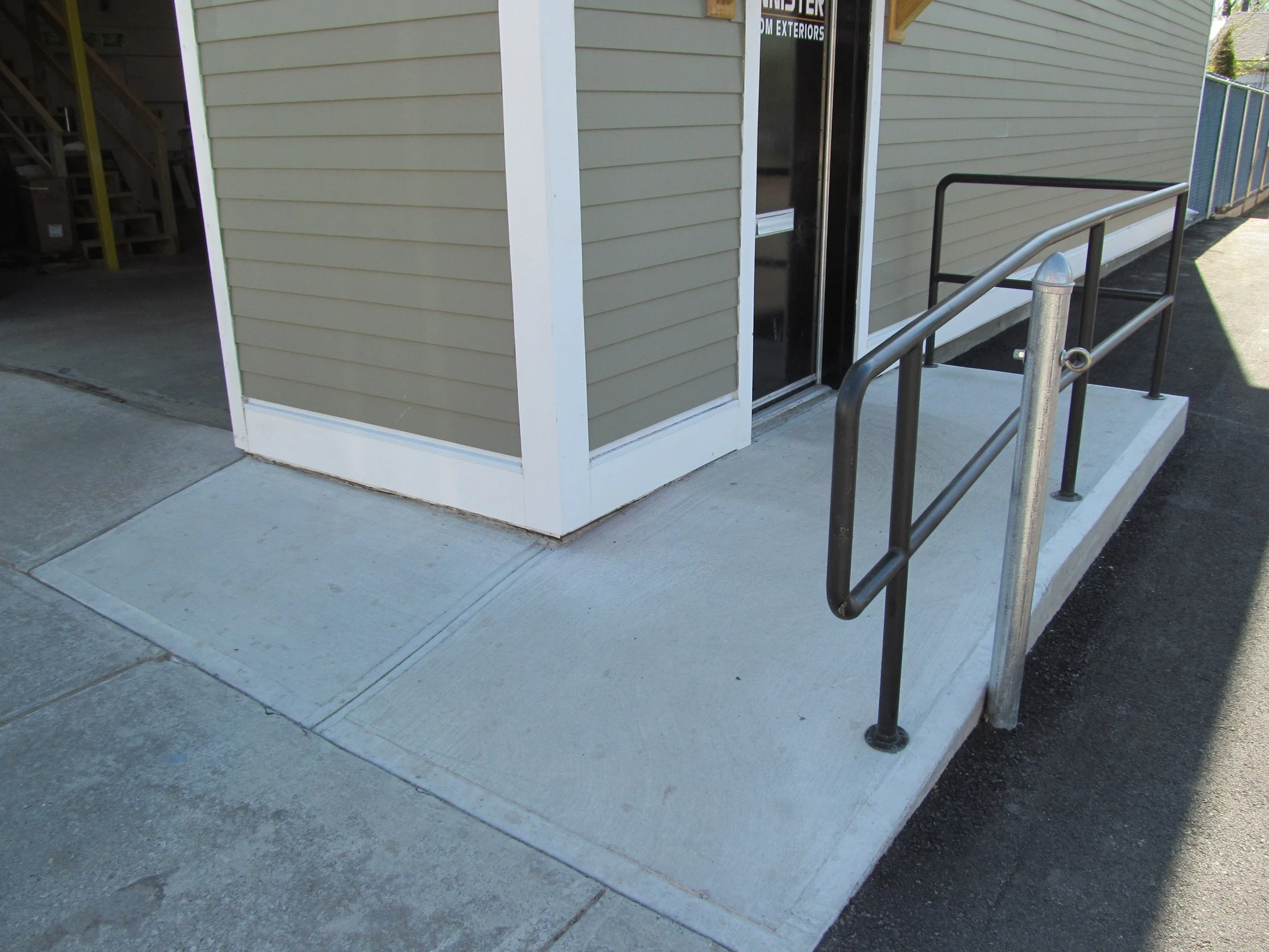 Concrete wheelchair ramp install in Burlington Vermont.