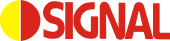 Signal logo with a red circle and yellow background