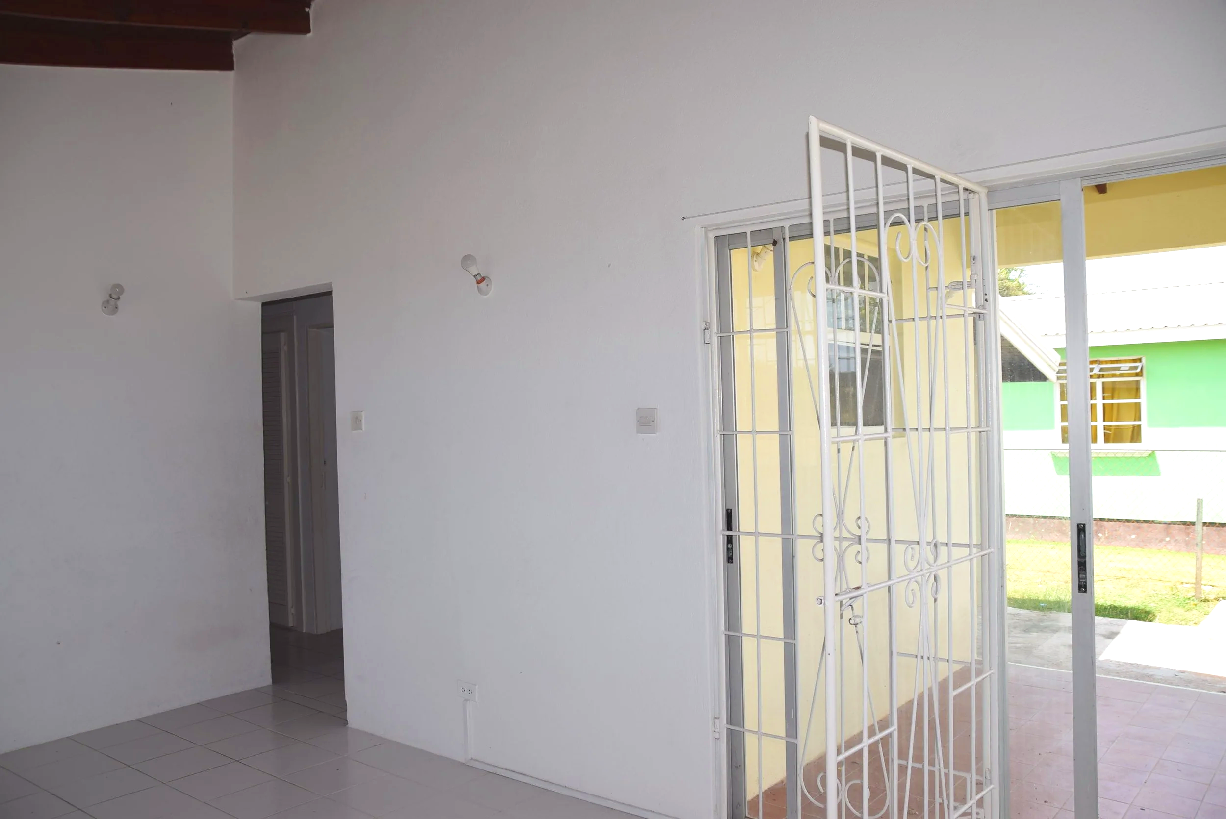 Interior view of patio entry door