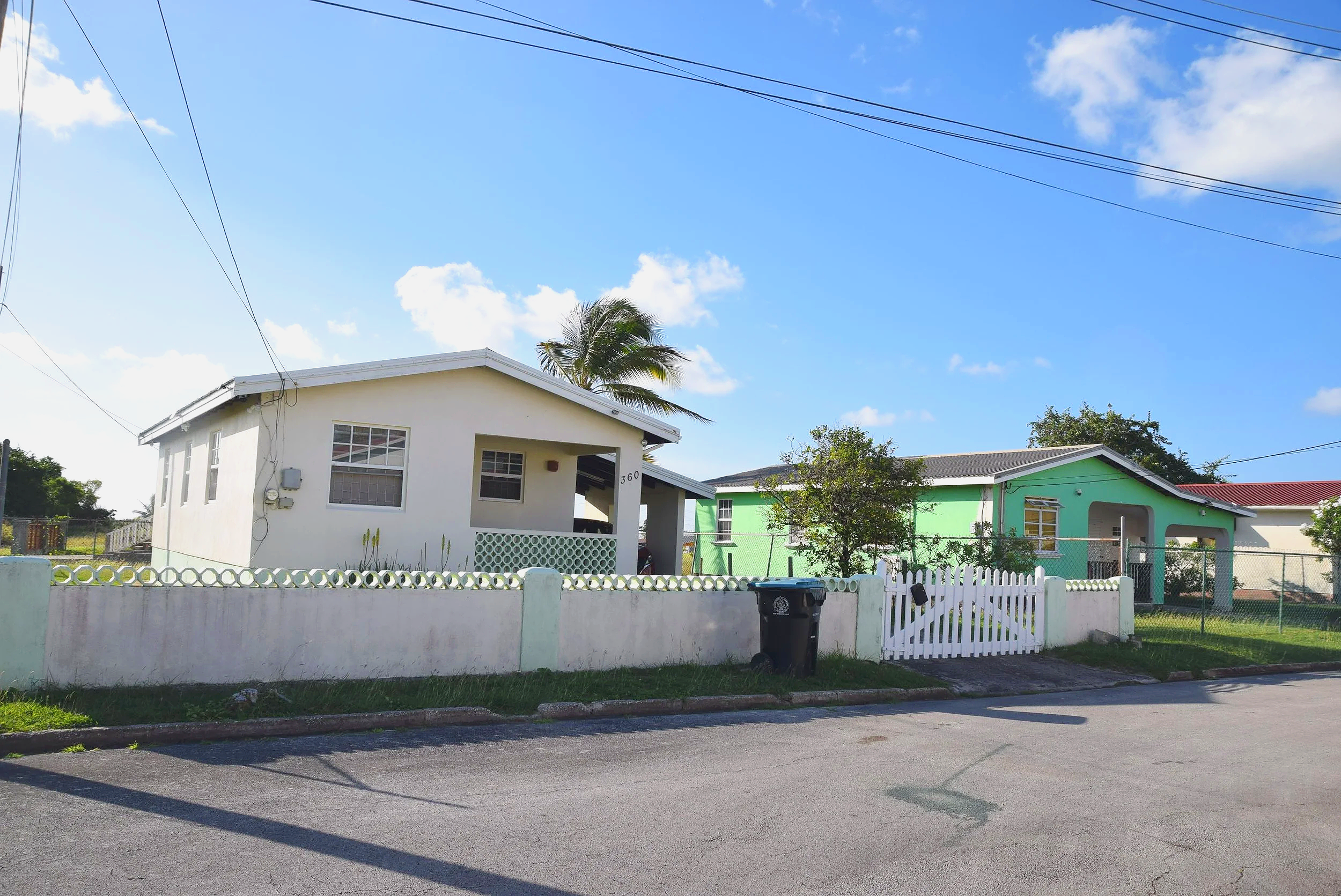 View from development road, in front of house