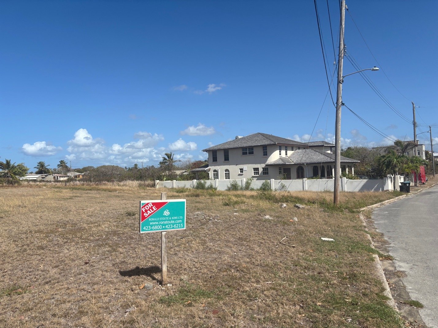 View from front of lot, looking W