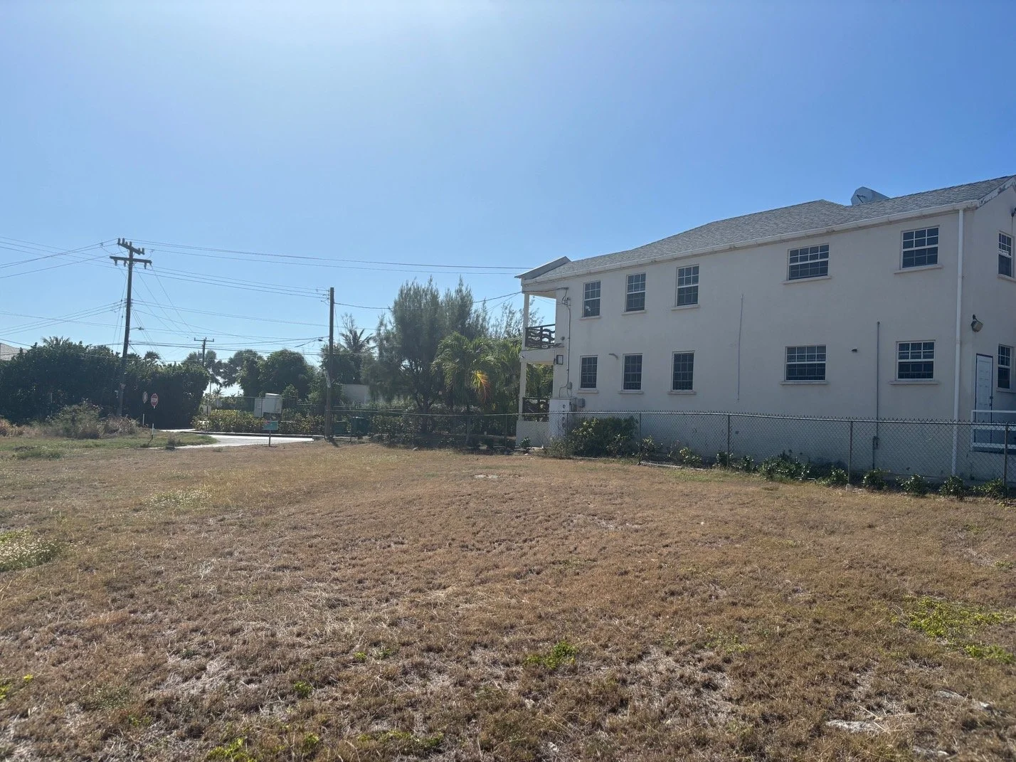 View from NW boundary of lot, looking SE