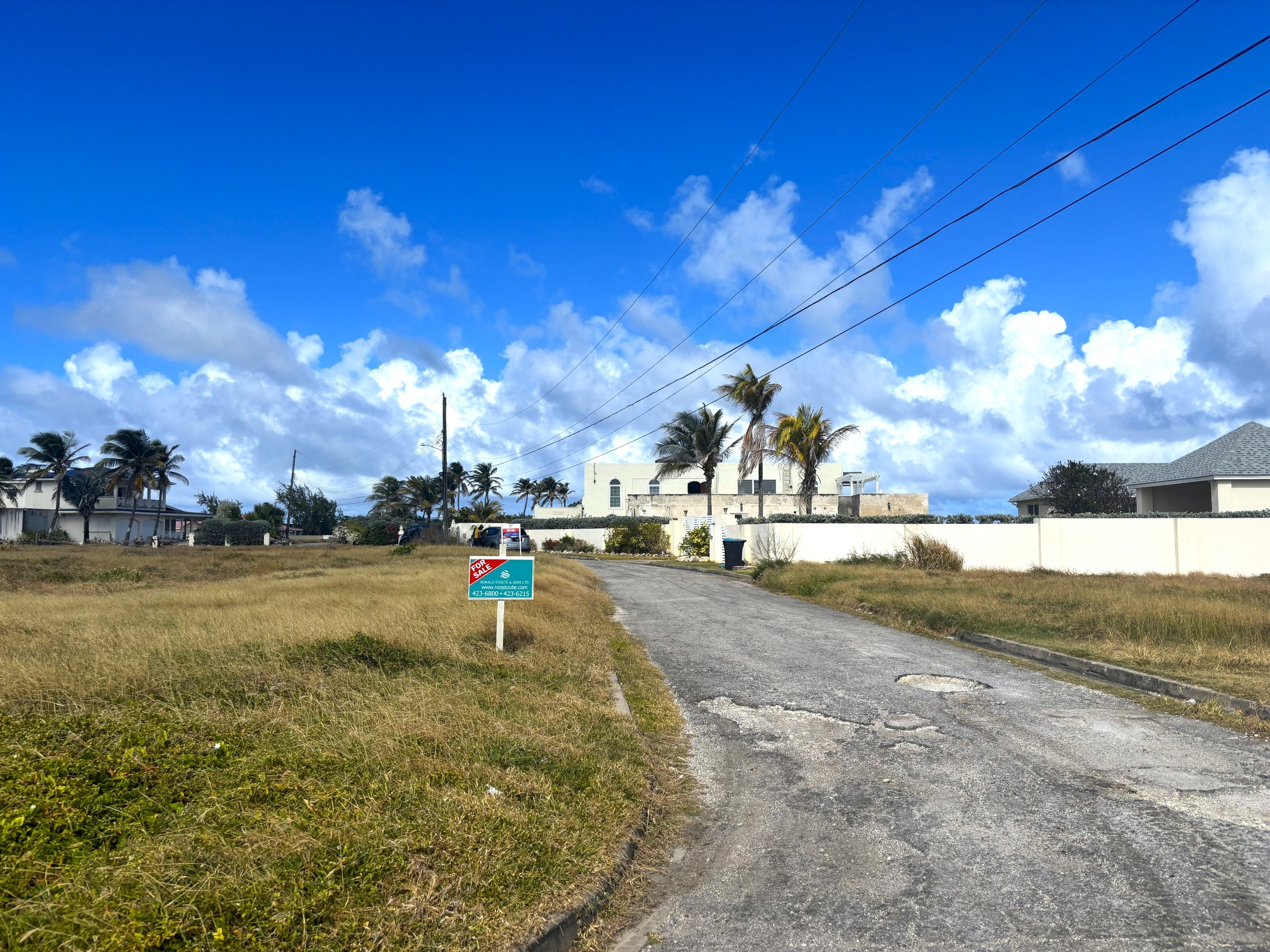 View along development road looking NE, with lot 170 on the left