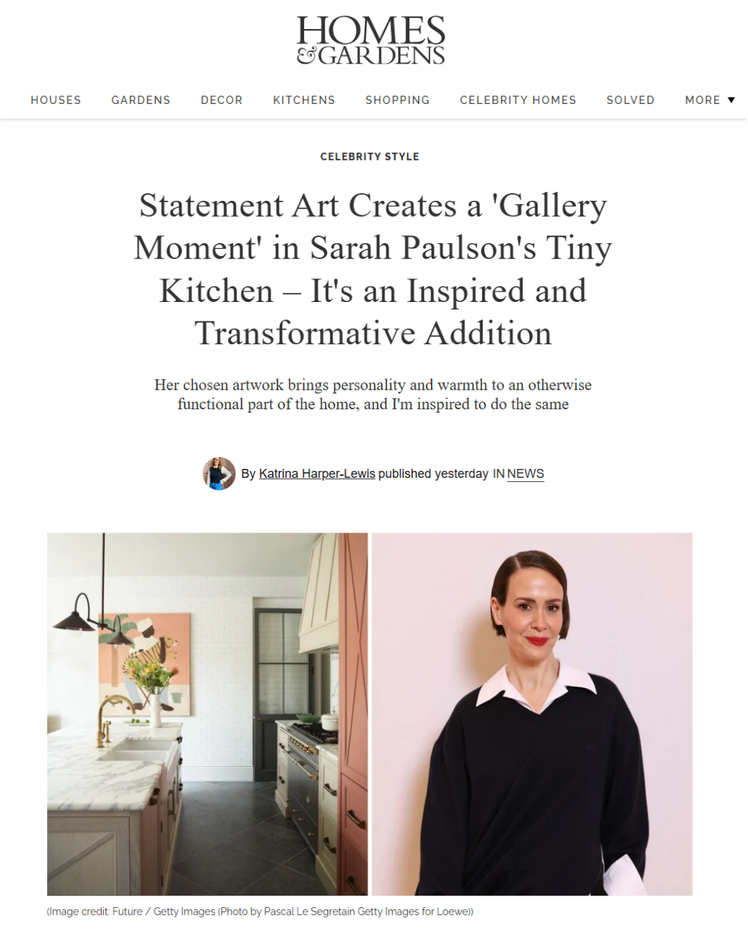 2026_02_12_Haro_Homes_and_Gardens_Statement Art Creates a 'Gallery Moment' in Sarah Paulson's Tiny Kitchen – It's an Inspired an.png