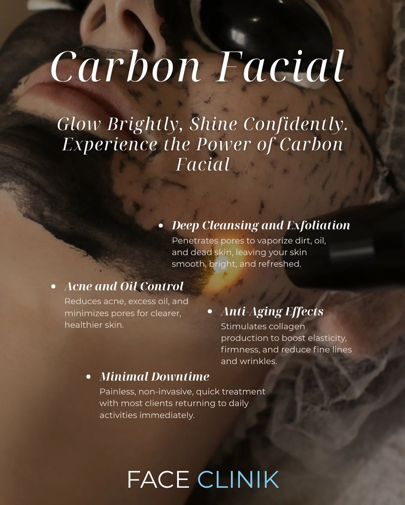 Refined, results driven skin rejuvenation.

Our Carbon Facial is an advanced treatment designed to deeply cleanse, exfoliate, and revitalise the skin. By targeting excess oil, congestion, and uneven texture, it promotes a clearer, smoother, and more 