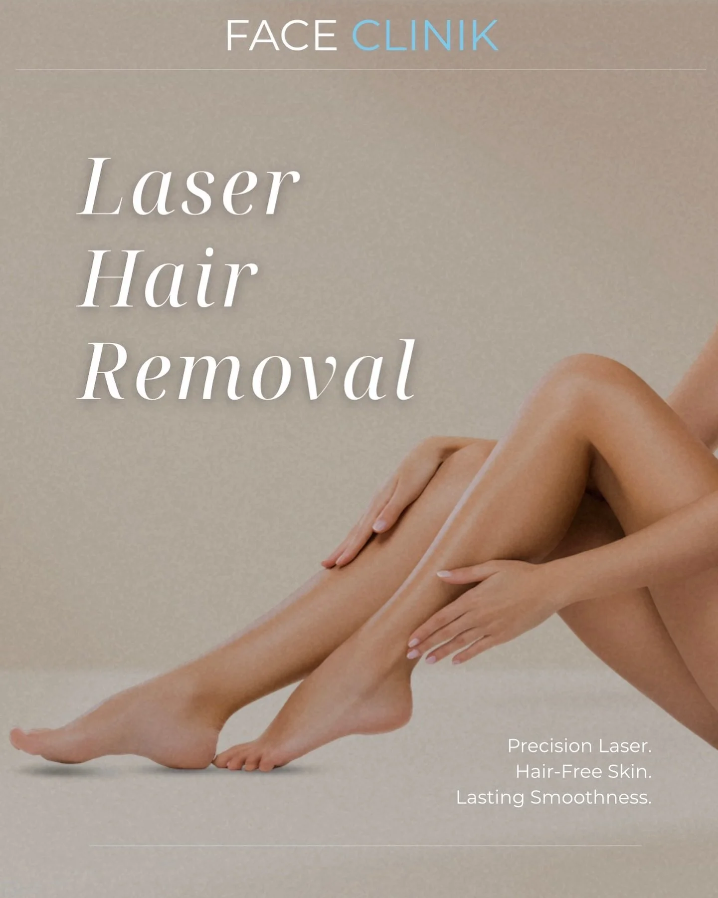 Sick of shaving? - Laser Hair Removal works by targeting the pigment in the hair follicle with concentrated light energy. 
This heat helps disrupt future hair growth, resulting in smoother skin and reduced regrowth over time.

A course of treatments 