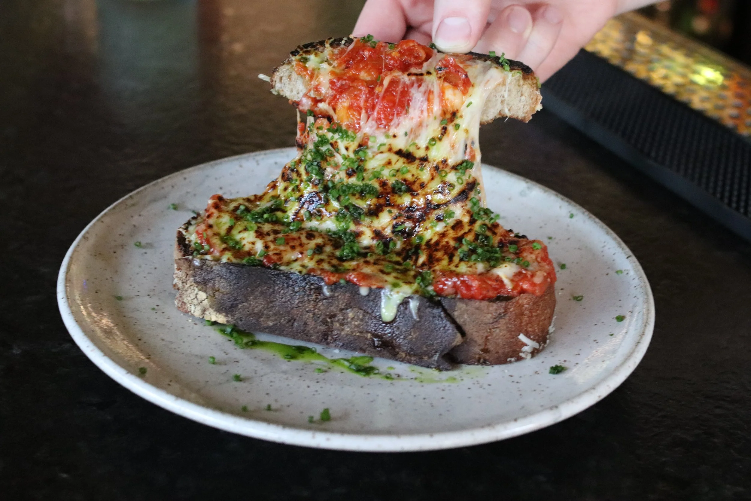 Open Faced Happy Hour Grilled Cheese