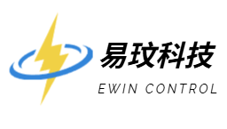Logo with blue and yellow lightning bolt and swirling line, Chinese characters, and the text 'EWIN CONTROL'.