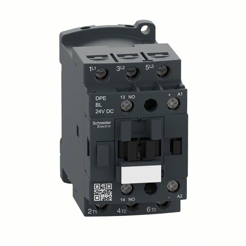 SCHNEIDER IEC Magnetic Contactor: Non-Reversing, 3 Poles, 9 A, 24V DC Coil, 1NO DPE09BL