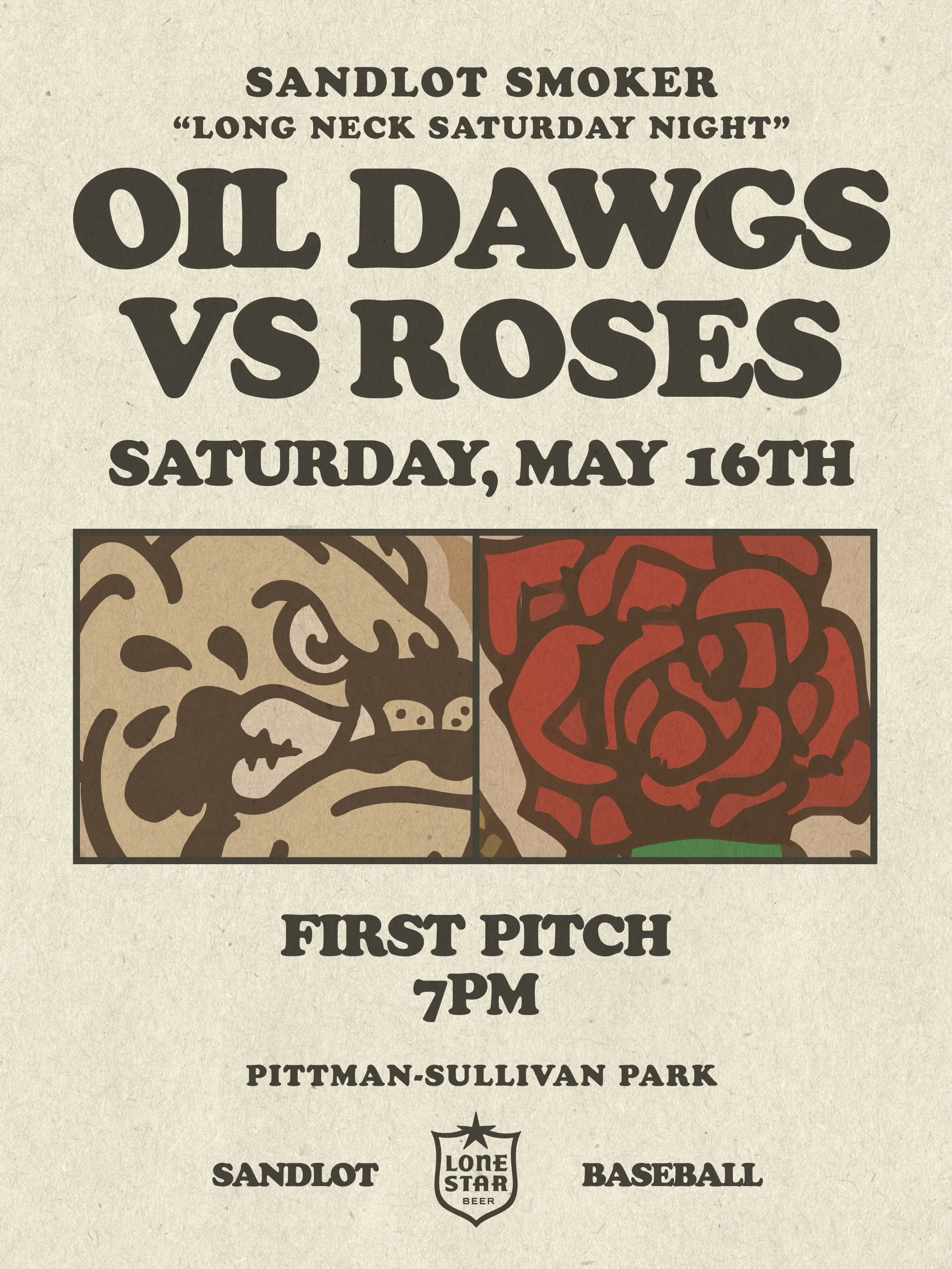 💨 Sandlot Smoker 💨

🍻 Long Neck Saturday Night 🍻
presented by @lonestarbeer 
Saturday 5.16 v. @roseofsanantone / 7 PM

🍽️ Sunday Service 🍽️ 
presented by @lubys 
Sunday 5.17 v. @theaustindrag / 11 AM

We&rsquo;re at Pittman Sullivan Park all we