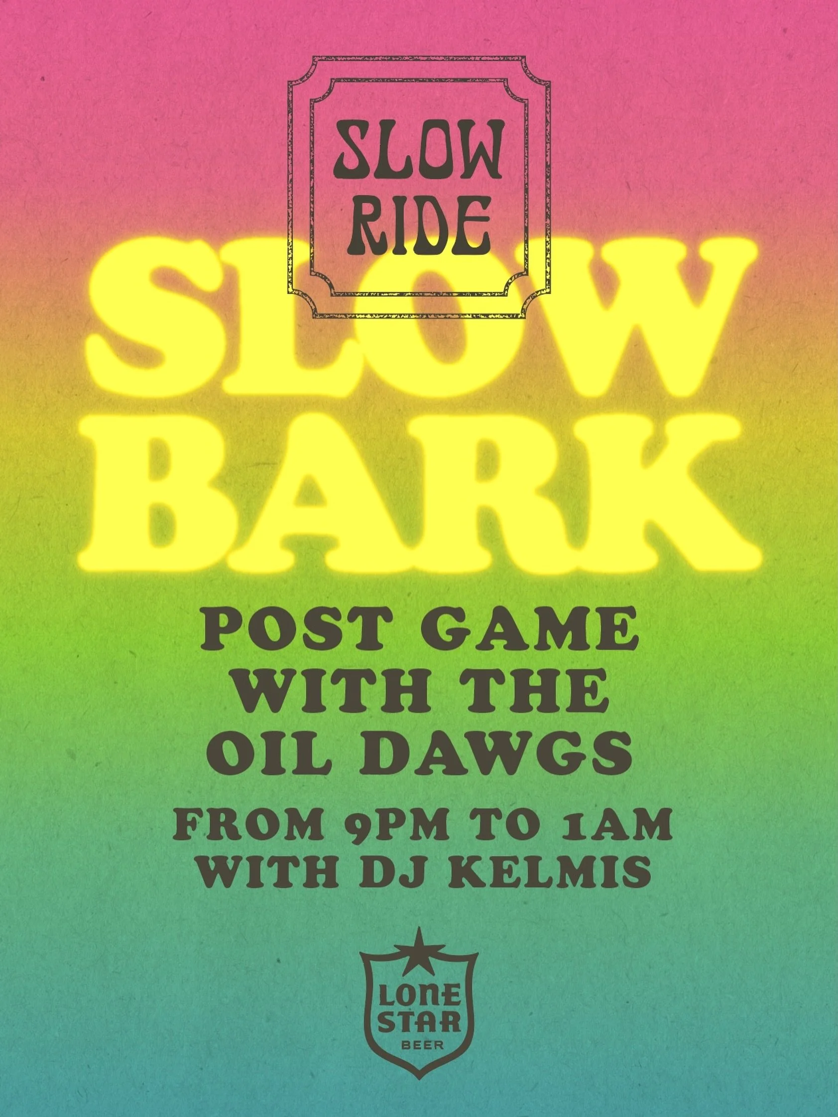 Ain&rsquo;t no post game like a Slow Bark post game! 🍻

Come out Saturday 5/16 to catch the sandlot strays at our favorite dawg house. DJ Kelmis is spinning the oldies all night while the @lonestarbeer stays ice cold. 

🖌️: @hulsdesign