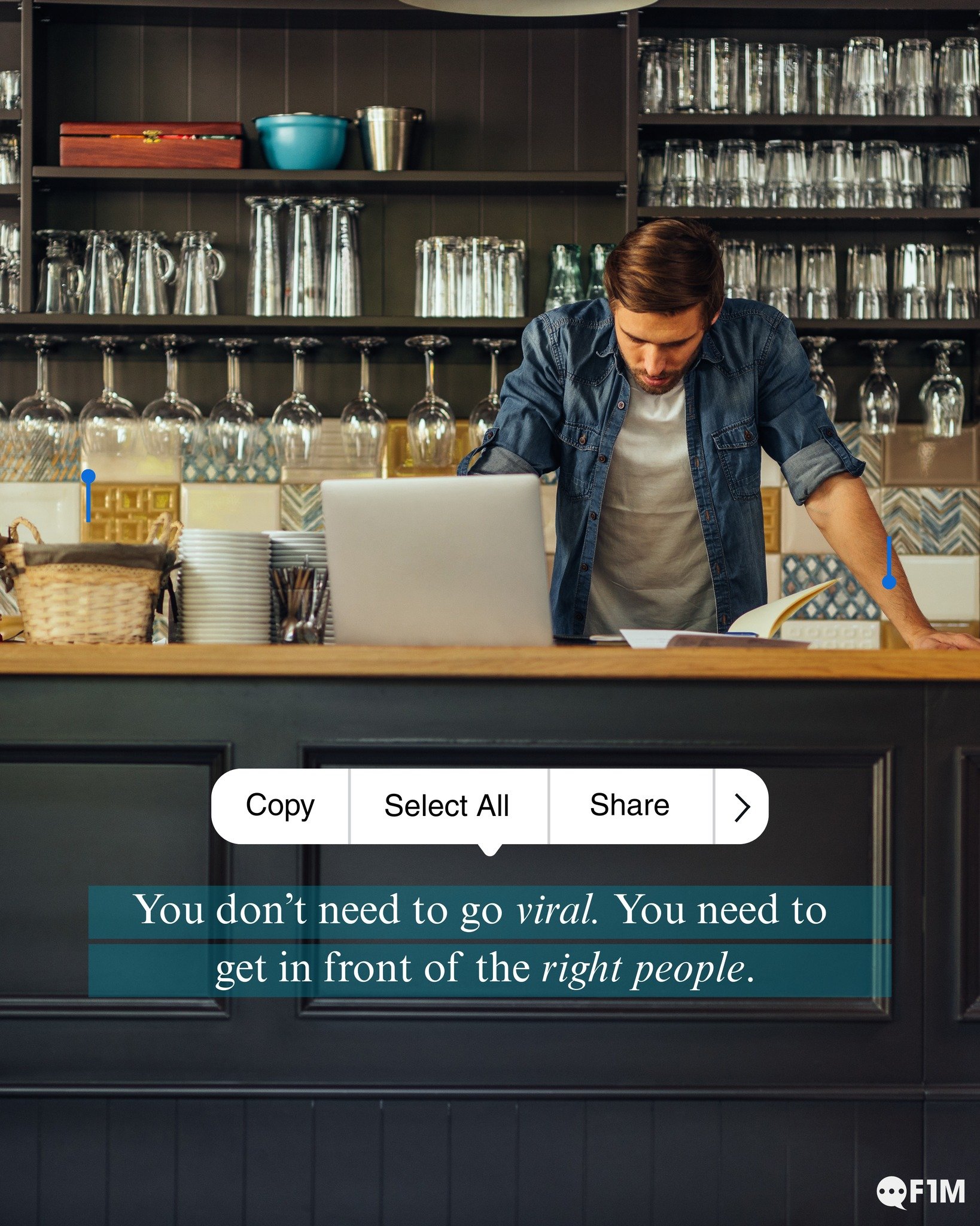 Virality brings attention. The right audience brings customers.

Focus less on chasing millions of views and more on creating consistent content that speaks directly to the people who are most likely to book, buy, and believe in your brand. That&rsqu