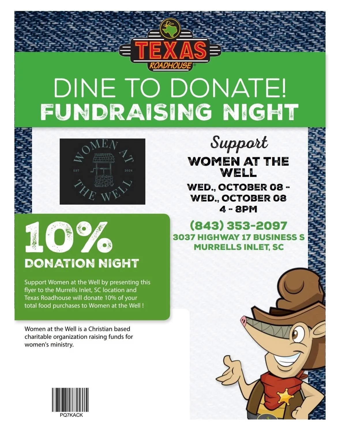 Texas Roadhouse Fundraising Dinner!