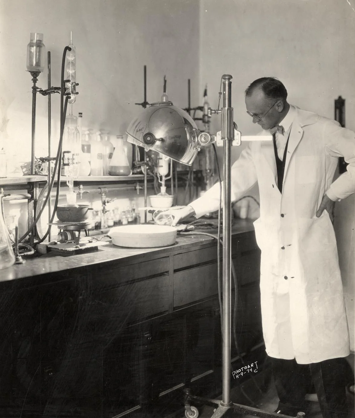historical photo of Harry Steenbock in a lab