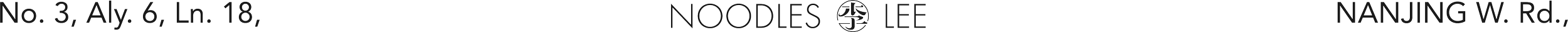 Text on a sign containing addresses and directions, reading: 'No. 3, Aly. 6, Ln. 18, Noodles Lee, Nanjing W. Rd.'