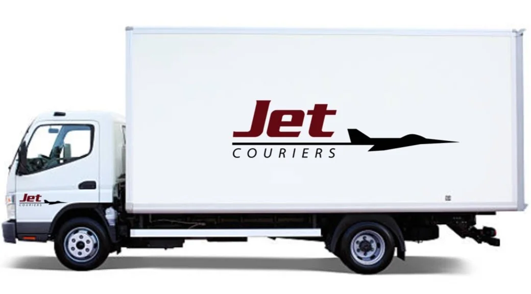 Jet Couriers branded delivery truck