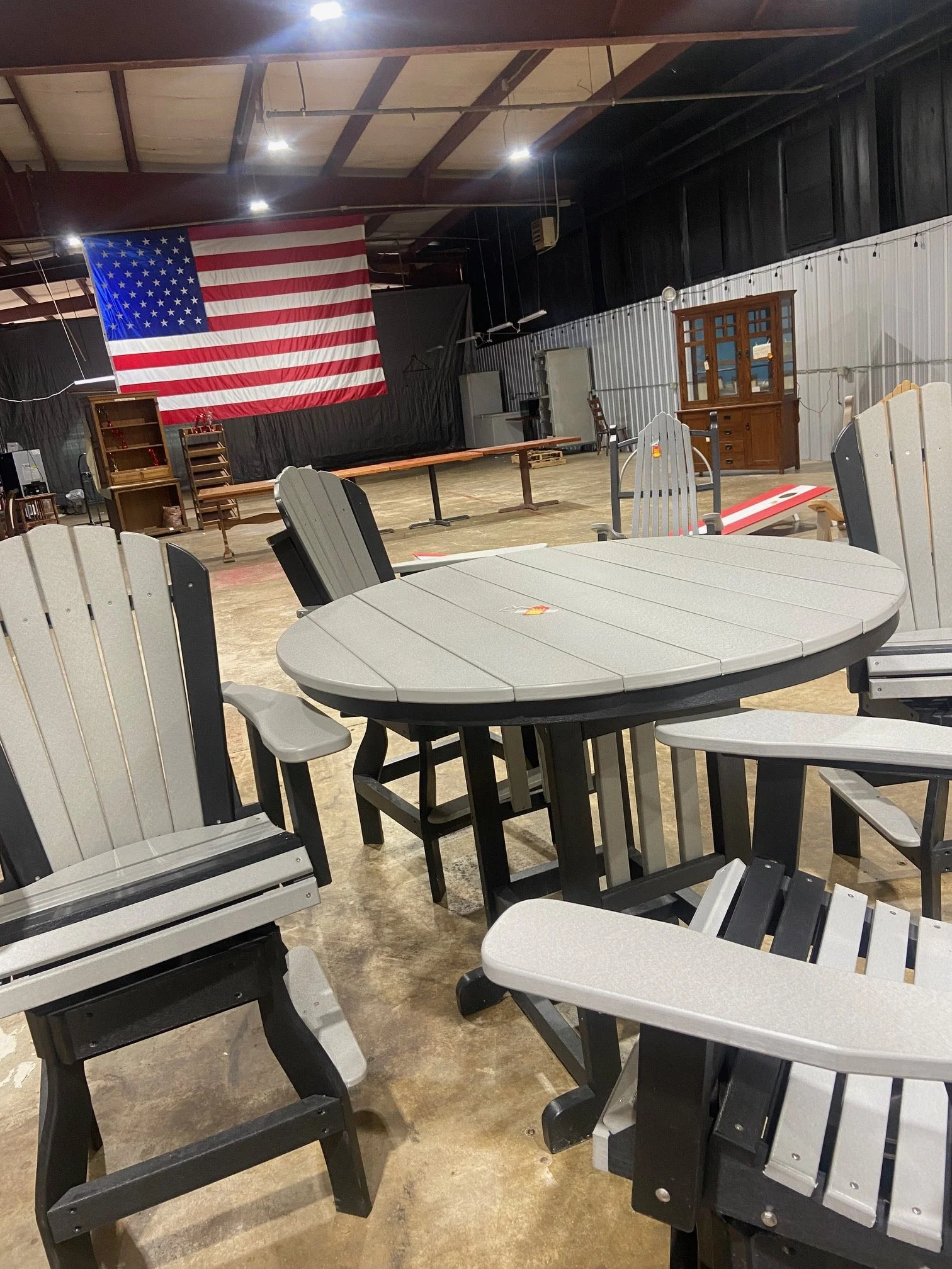 Sale!! 5 pc grey/black polywood table set $2,399.99