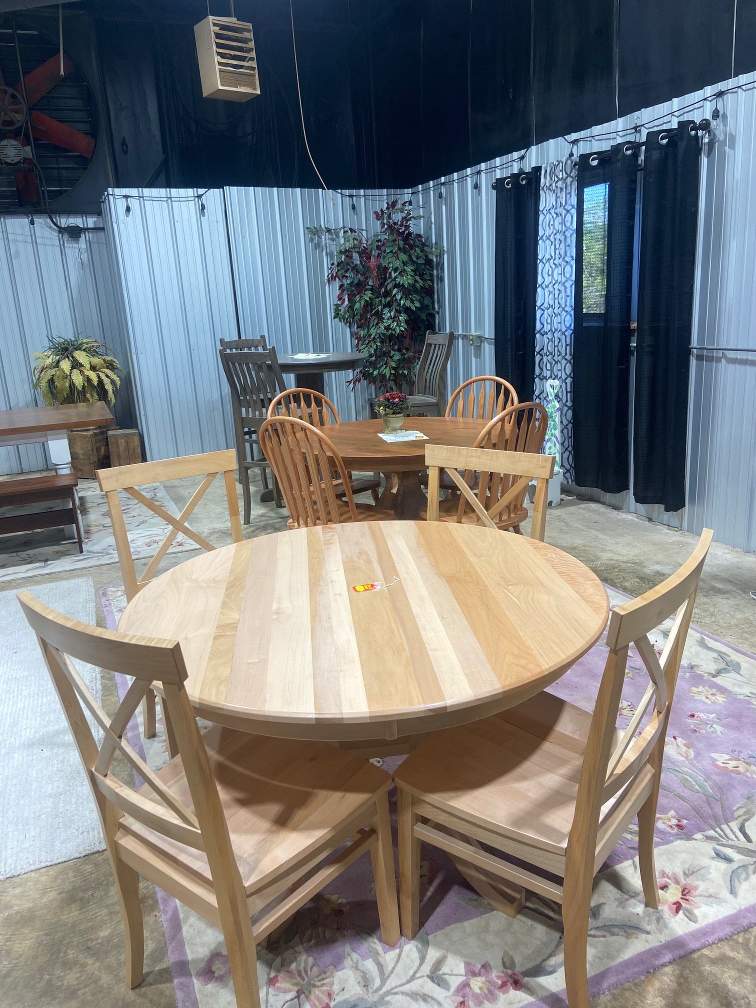 Sale! 48" Round Maple table $1,299.00
Call store for price on chairs  
