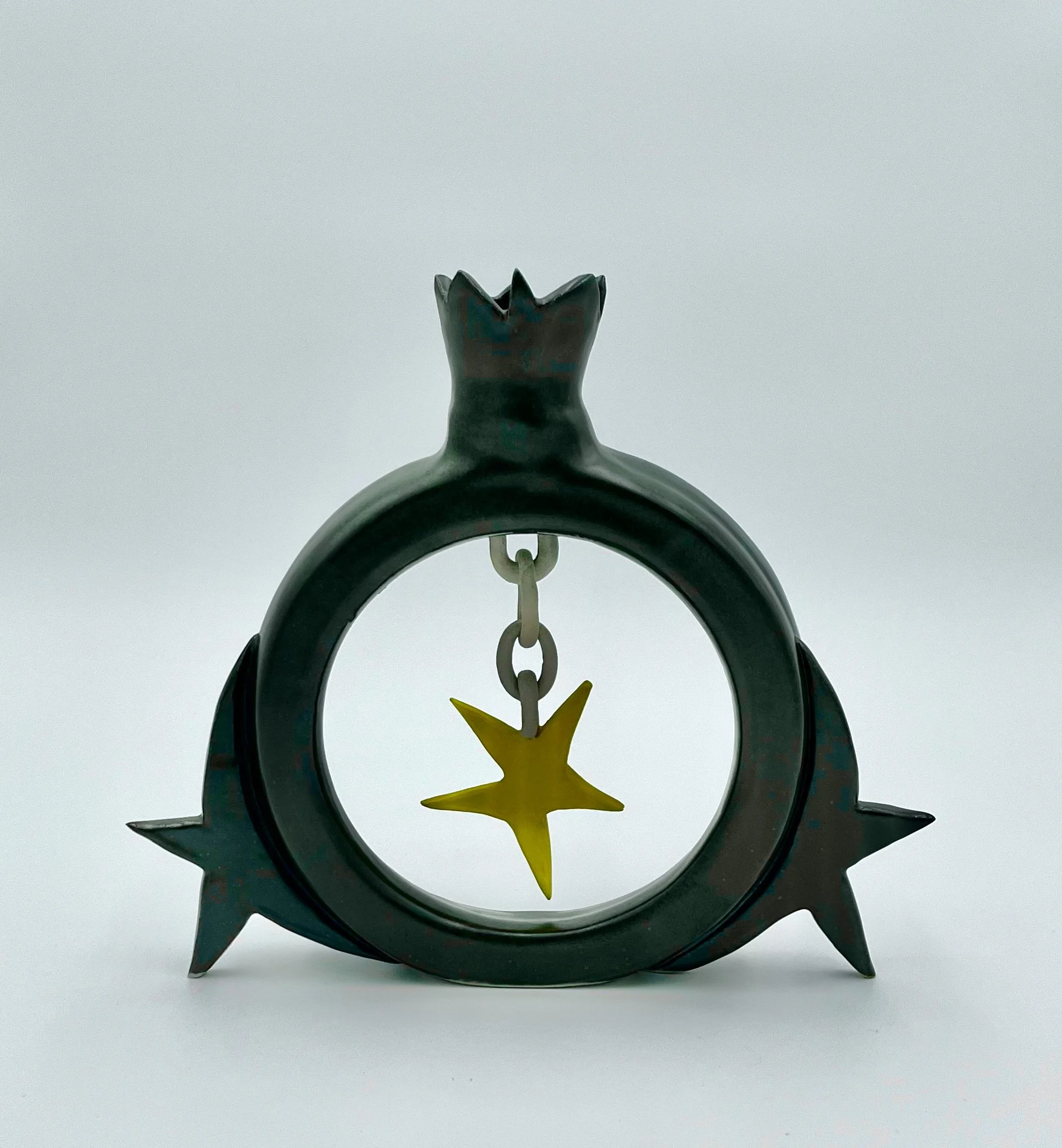 Suspended Star, 8 x 9 x 1”, Ceramic, 2023
