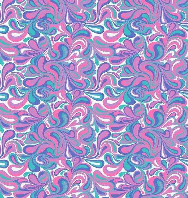Colorful abstract swirls pattern in shades of pink, purple, blue, and teal.