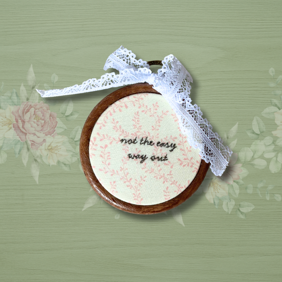 "not the easy way out" Mini Hoop