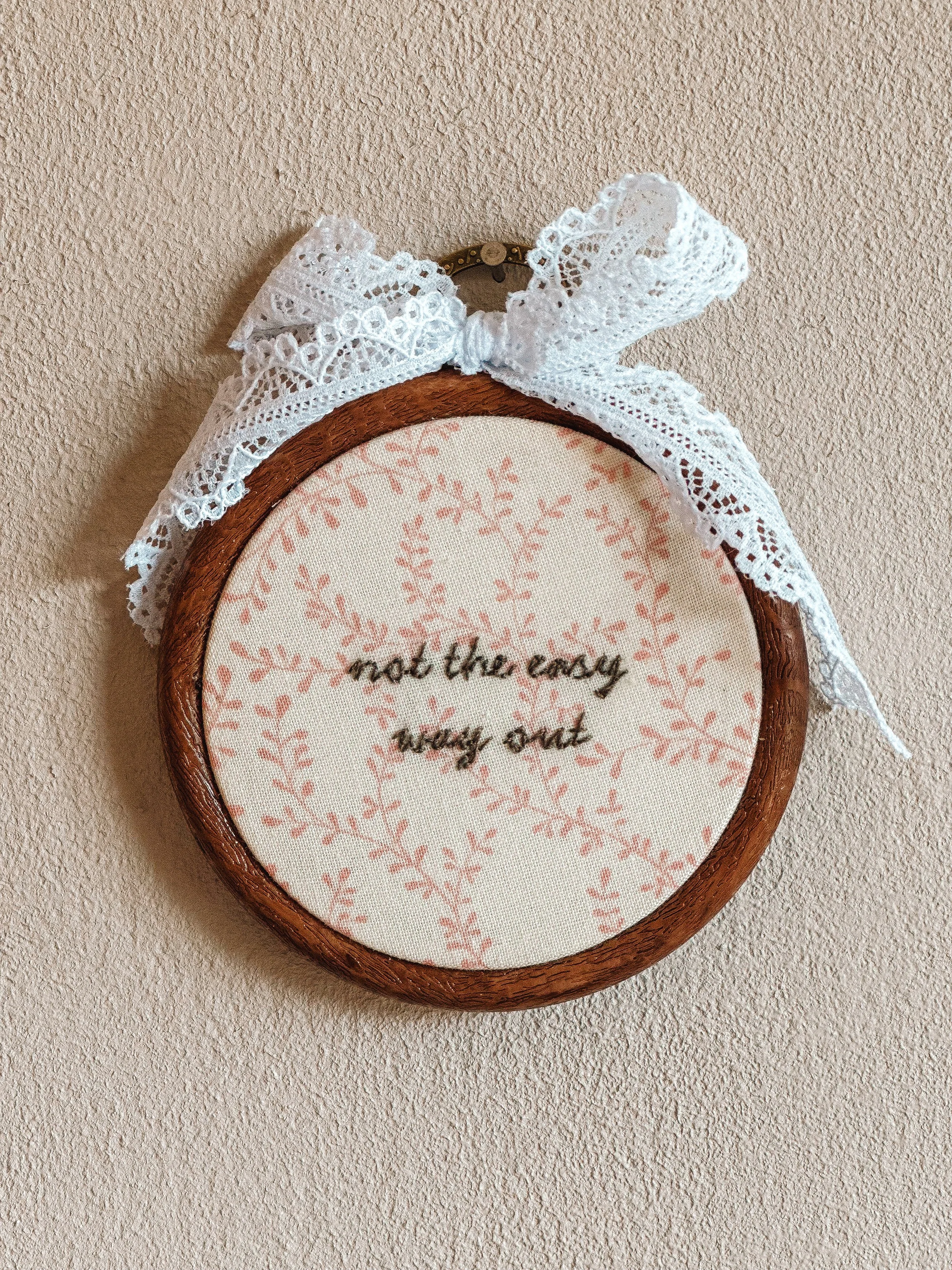 "not the easy way out" Mini Hoop