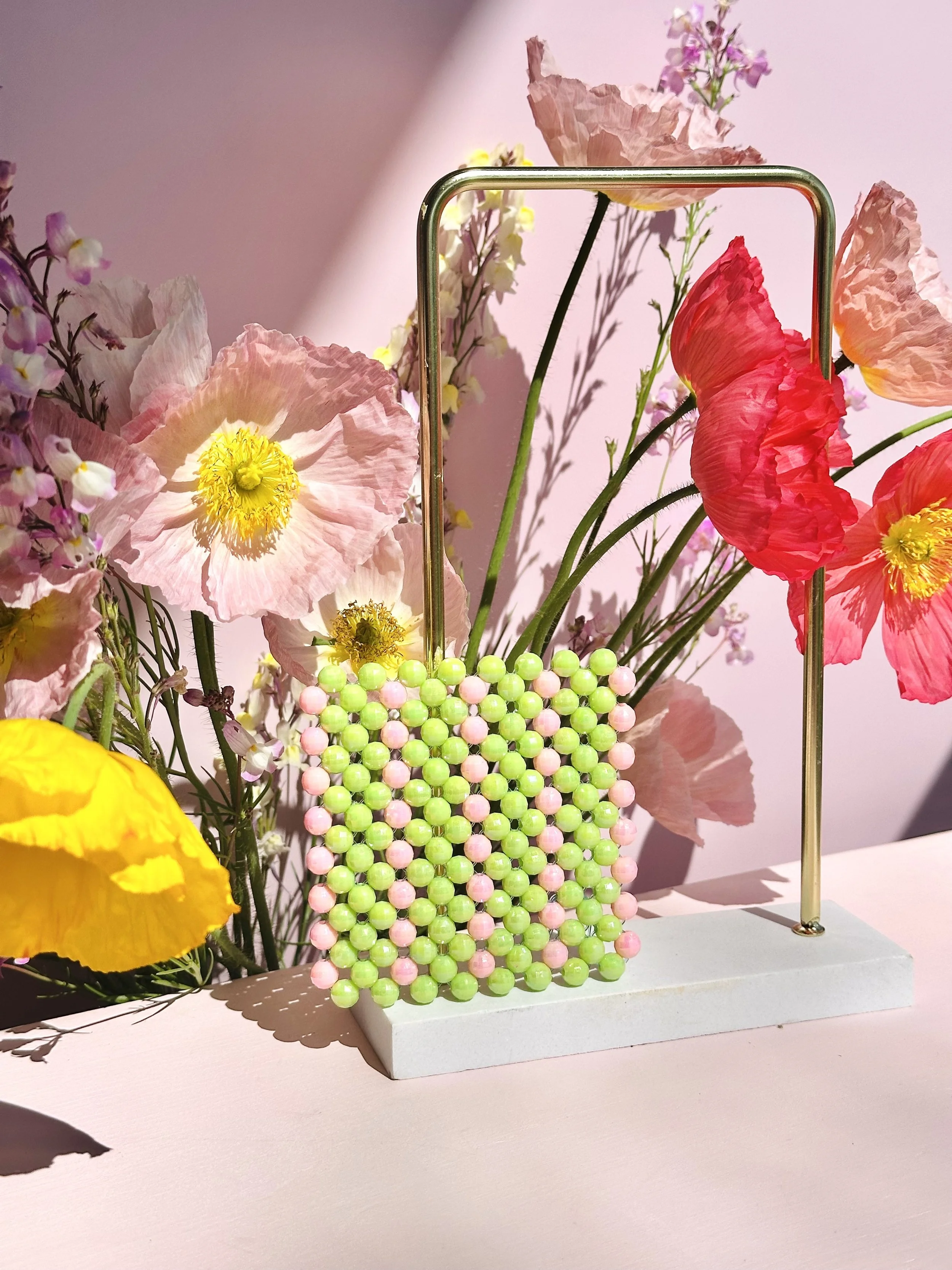 Lime Sugar - Beaded Coaster Set (2)