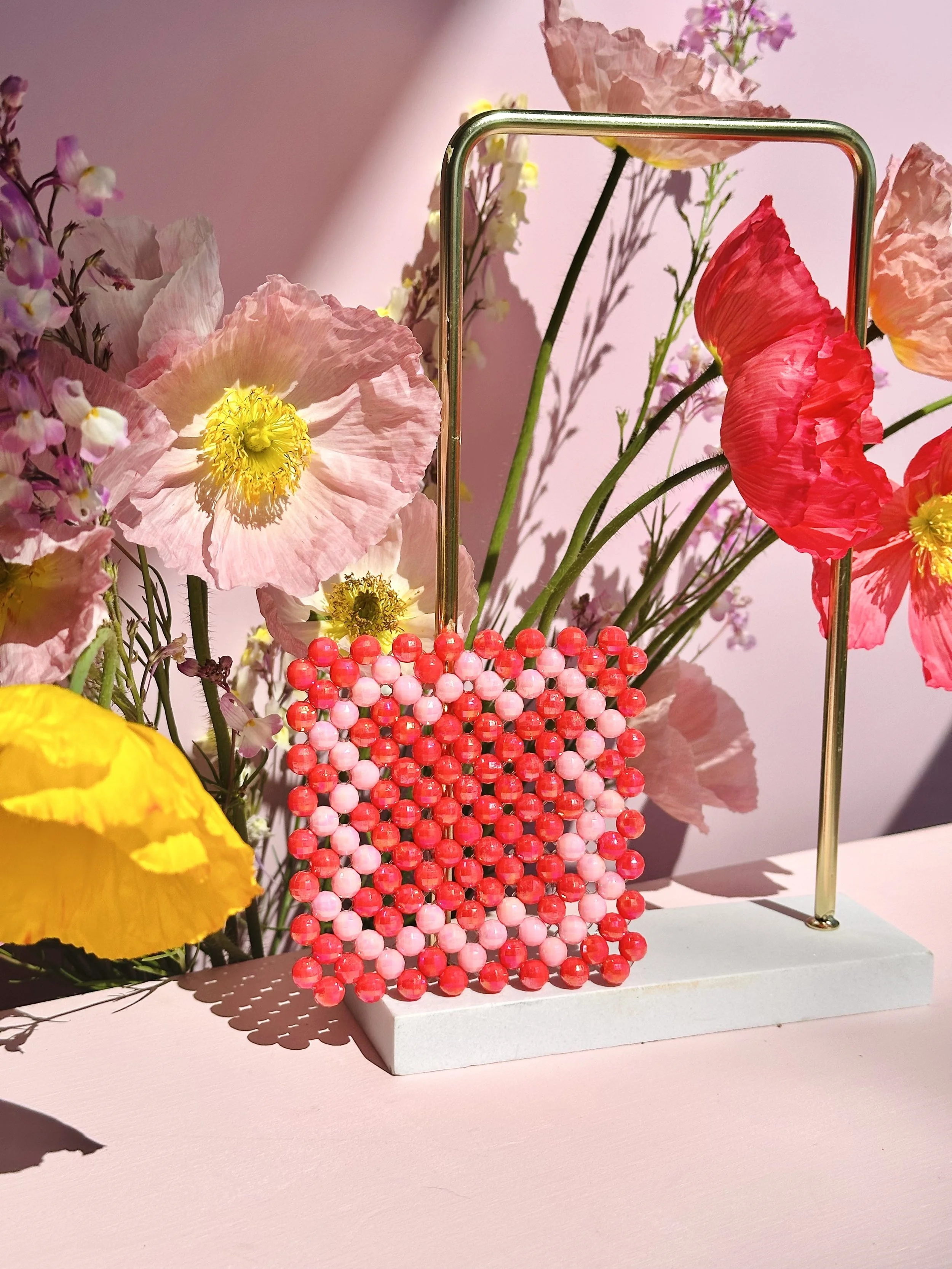 Scarlet Ric-Rac - Beaded Coaster Set (2)