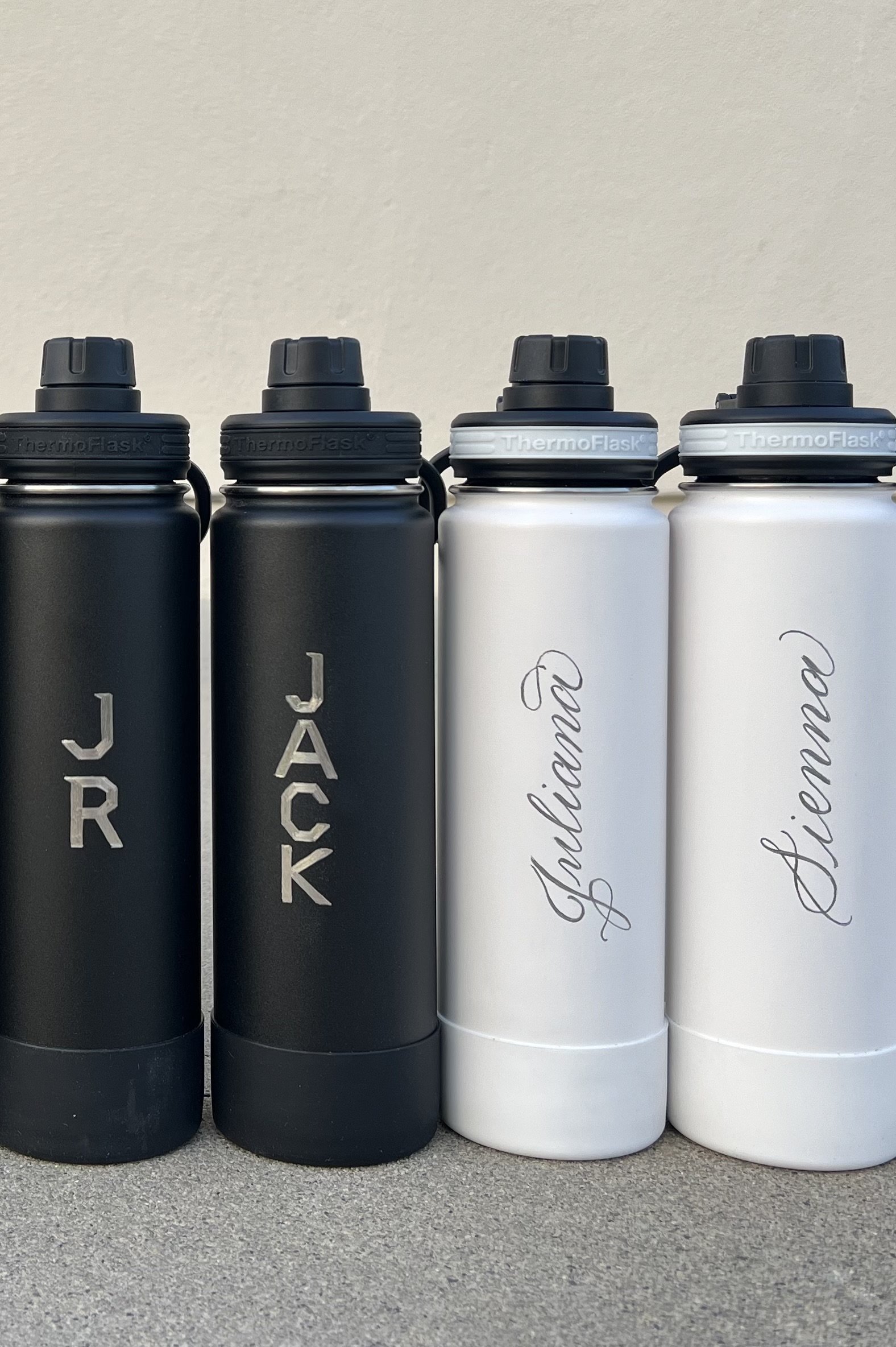 Close-up of elegant gold ink engraving on personalized guest gifts