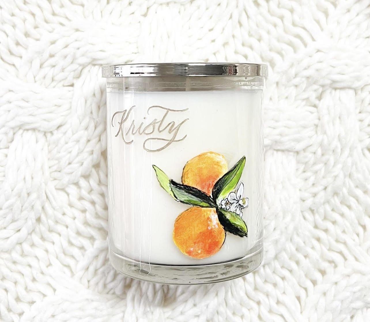 Custom calligraphy on glassware, prepared for a client gift or special event