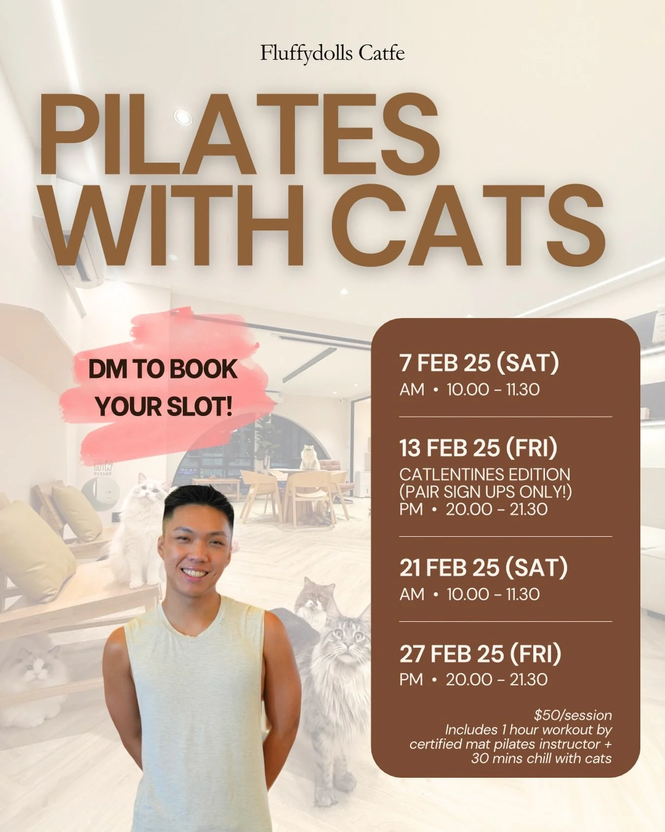 You guys asked for more, and we will deliver ✨ Special Catlentines Day edition on 13 Feb only, sign up with a bestie/partner for a special couples class! You know the drill&hellip; DM to book, limited slots available! ❤️