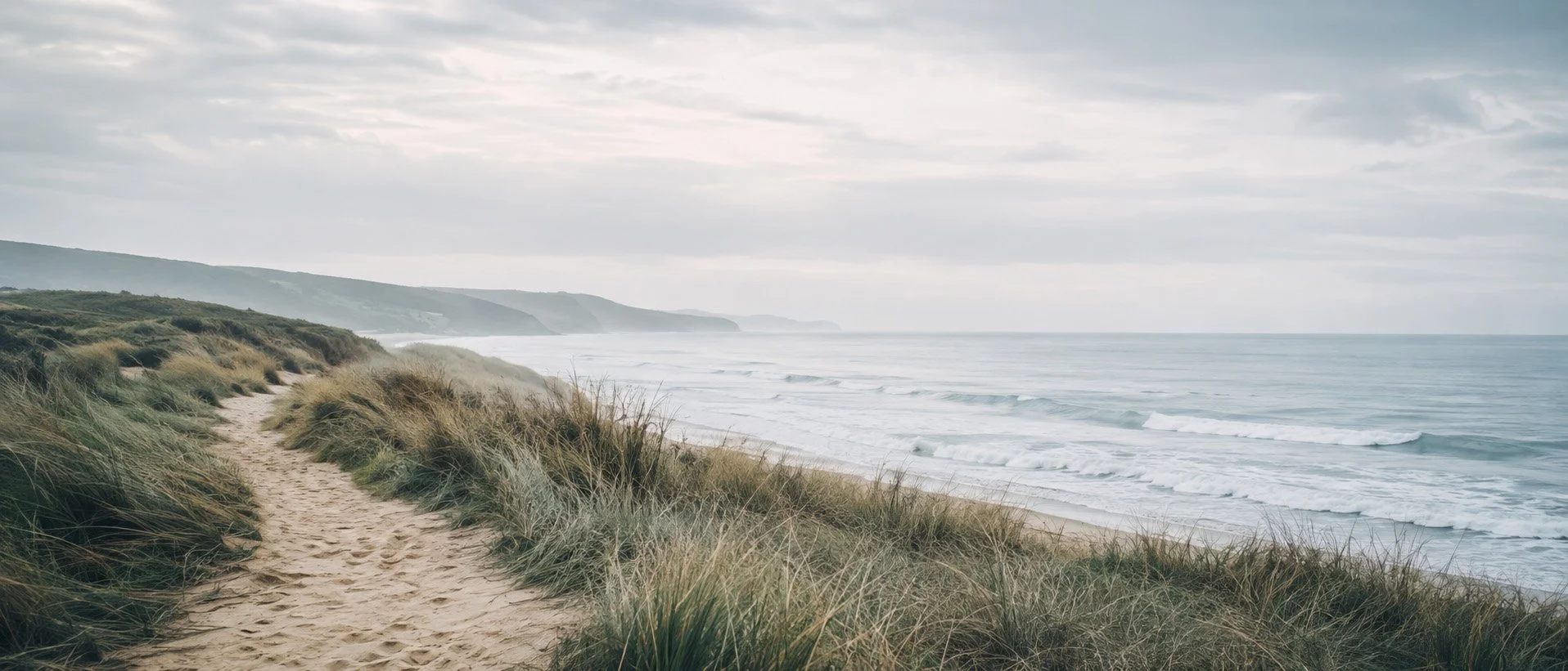 Sand path on dunes leading to beach