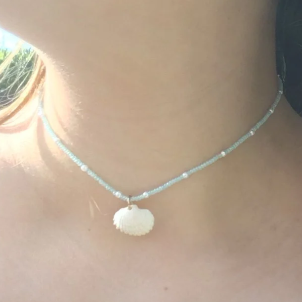 Summer Beachy Necklace, Handmade Beaded Necklace