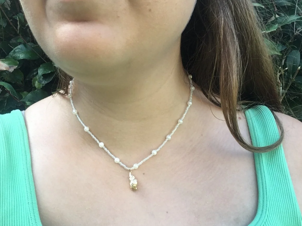 Summer Beachy Necklace, Handmade Beaded Necklace