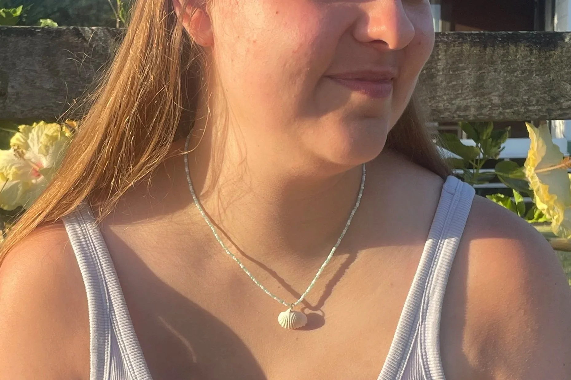 Summer Beachy Necklace, Handmade Beaded Necklace