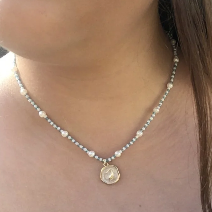 Summer Beachy Necklace, Handmade Beaded Necklace