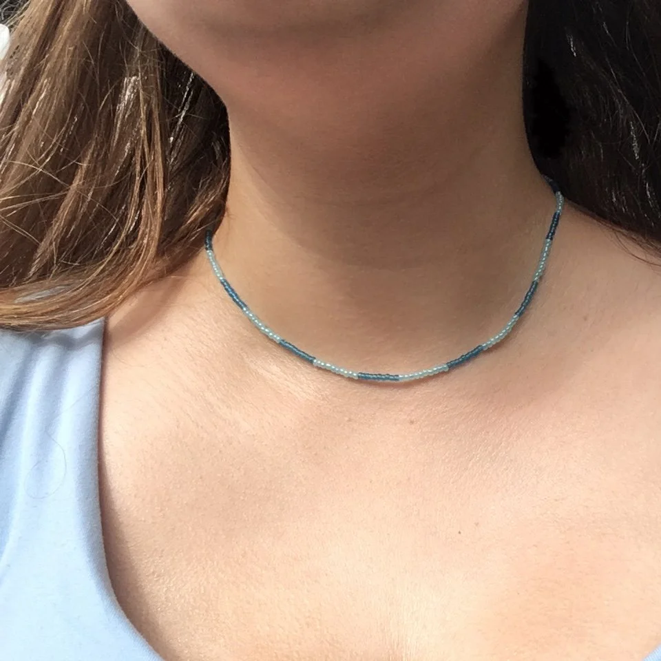 Summer Beachy Necklace, Handmade Beaded Necklace