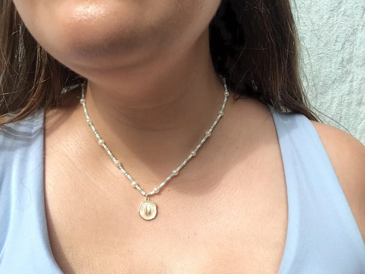 Summer Beachy Necklace, Handmade Beaded Necklace
