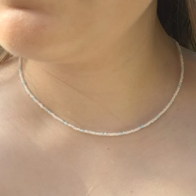Summer Beachy Necklace, Handmade Beaded Necklace